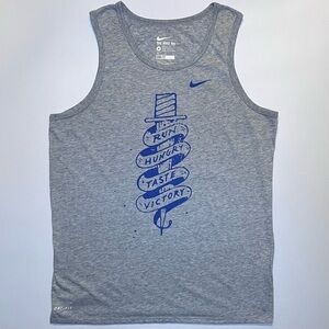 Nike Dri-FIT The Nike Tee Athletic Cut Gray Graphic Tank Top Men’s Medium
